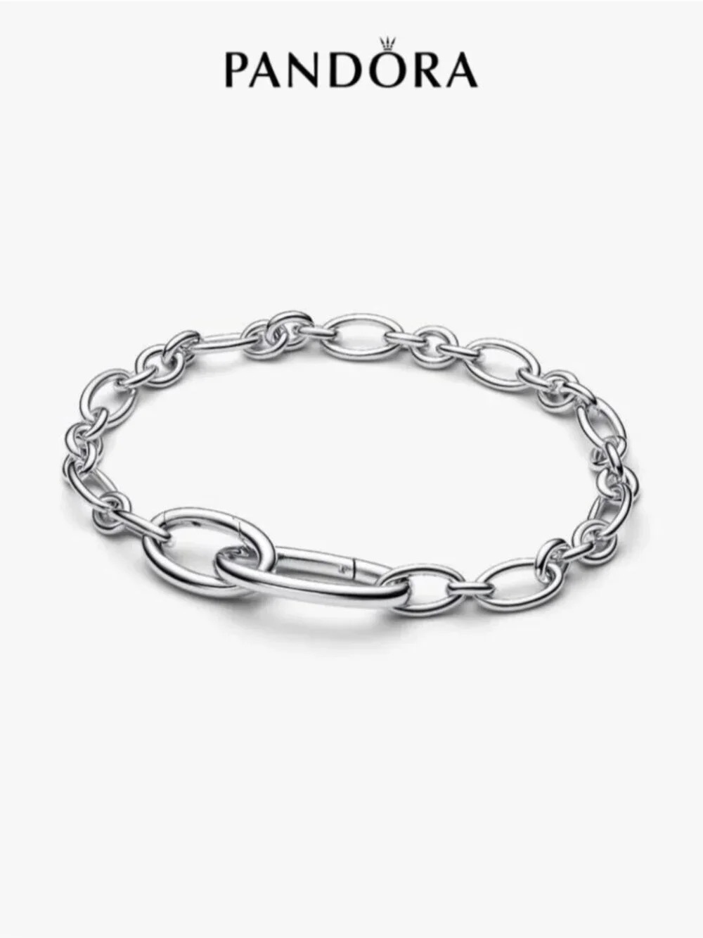 Pandora Sterling Silver Oval Link Bracelet - Silver
